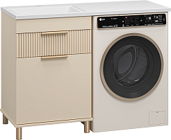 Brevita Тумба под раковину Enfida 60 под стиральную машину с б/к бежевая – фотография-3